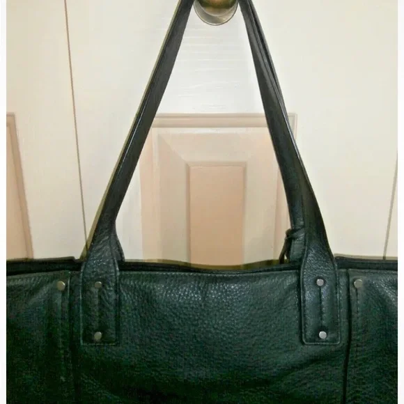 LUCKY BRAND Group Hayes Tote! BUTTERY SOFT PEBBLED LEATHER LARGE TRAVEL~BLACK - Picture 4 of 11